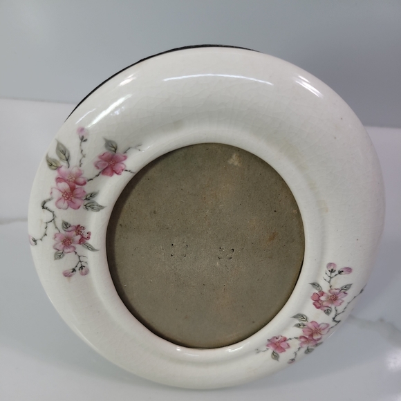 VINTAGE Floral Enameled Picture Oval Frame For 3”x4” Picture Victorian - Picture 2 of 6